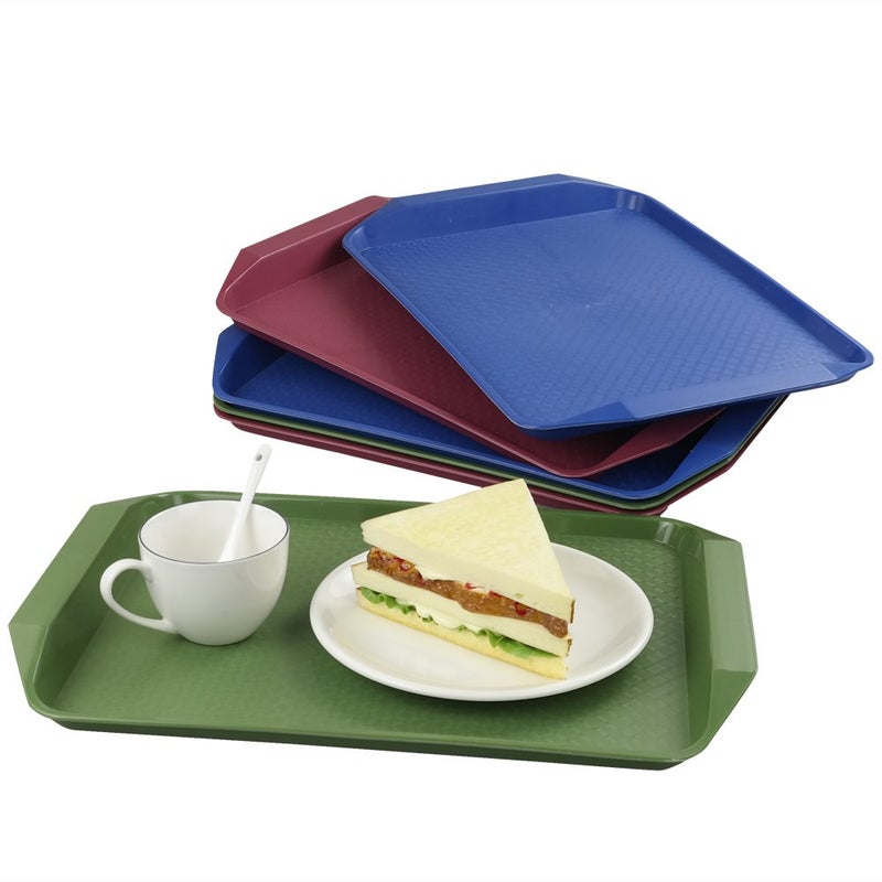 EudokkyNA Colored Service Tray Set of 6, Fast Food Plastic Trays - Image 2